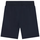 Boys Navy Blue Logo Shorts, 1, hi-res