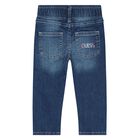 بنطلون بنات جينز بشعار تيدي باللون الأزرق, 1, hi-res