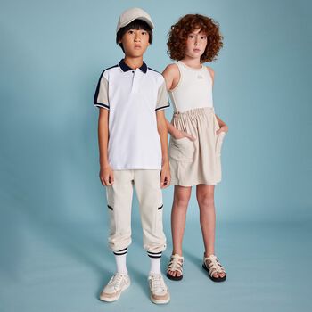 Boys Beige Cargo Style Joggers