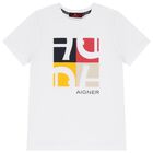 Boys White Logo T-Shirt, 1, hi-res