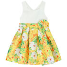 Girls White & Yellow Floral Dress, 2, hi-res