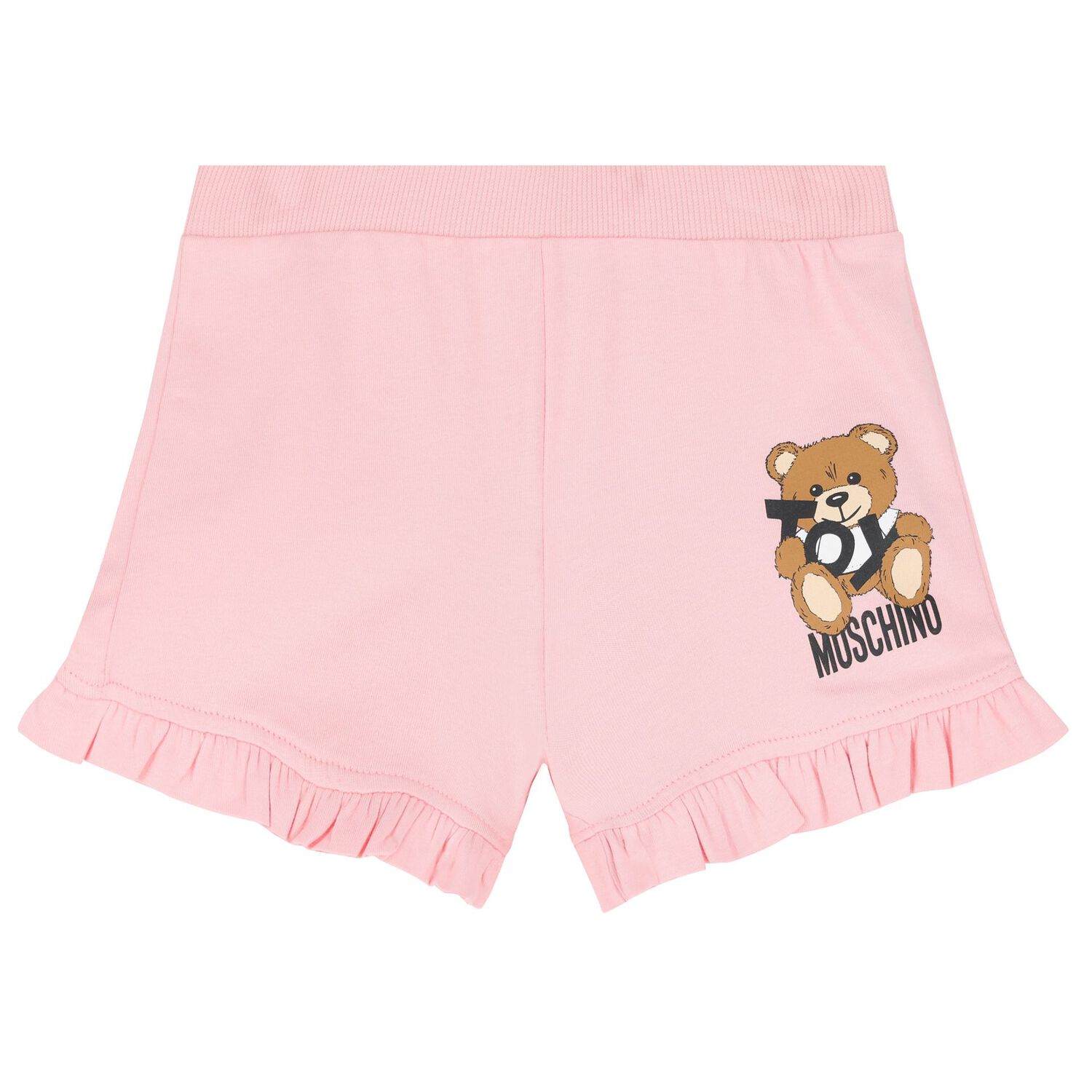 Younger Girls Pink Teddy Bear Logo Shorts Set, 1, hi-res