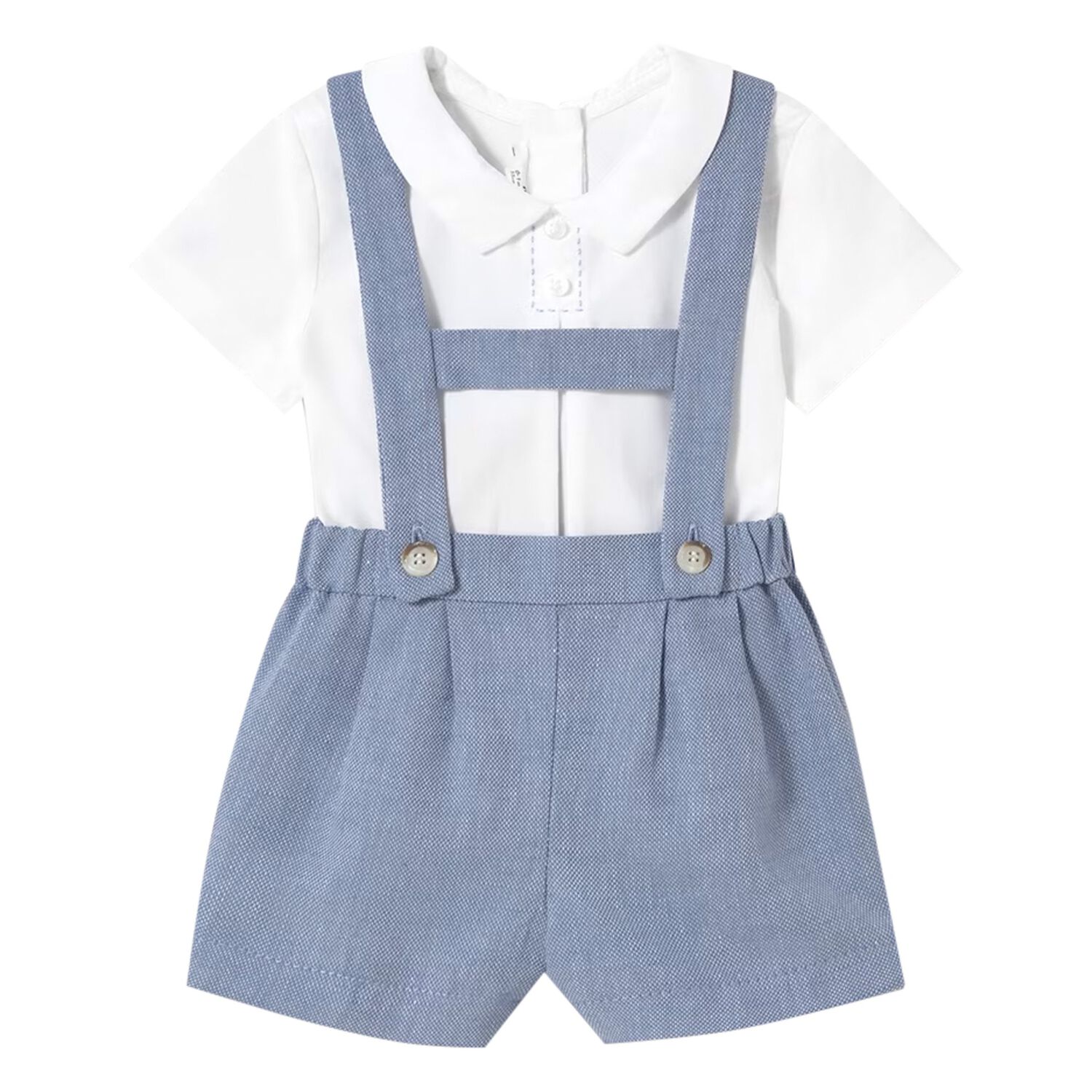 طقم شورت أزرق وأبيض للأولاد الصغار, 1, hi-res
