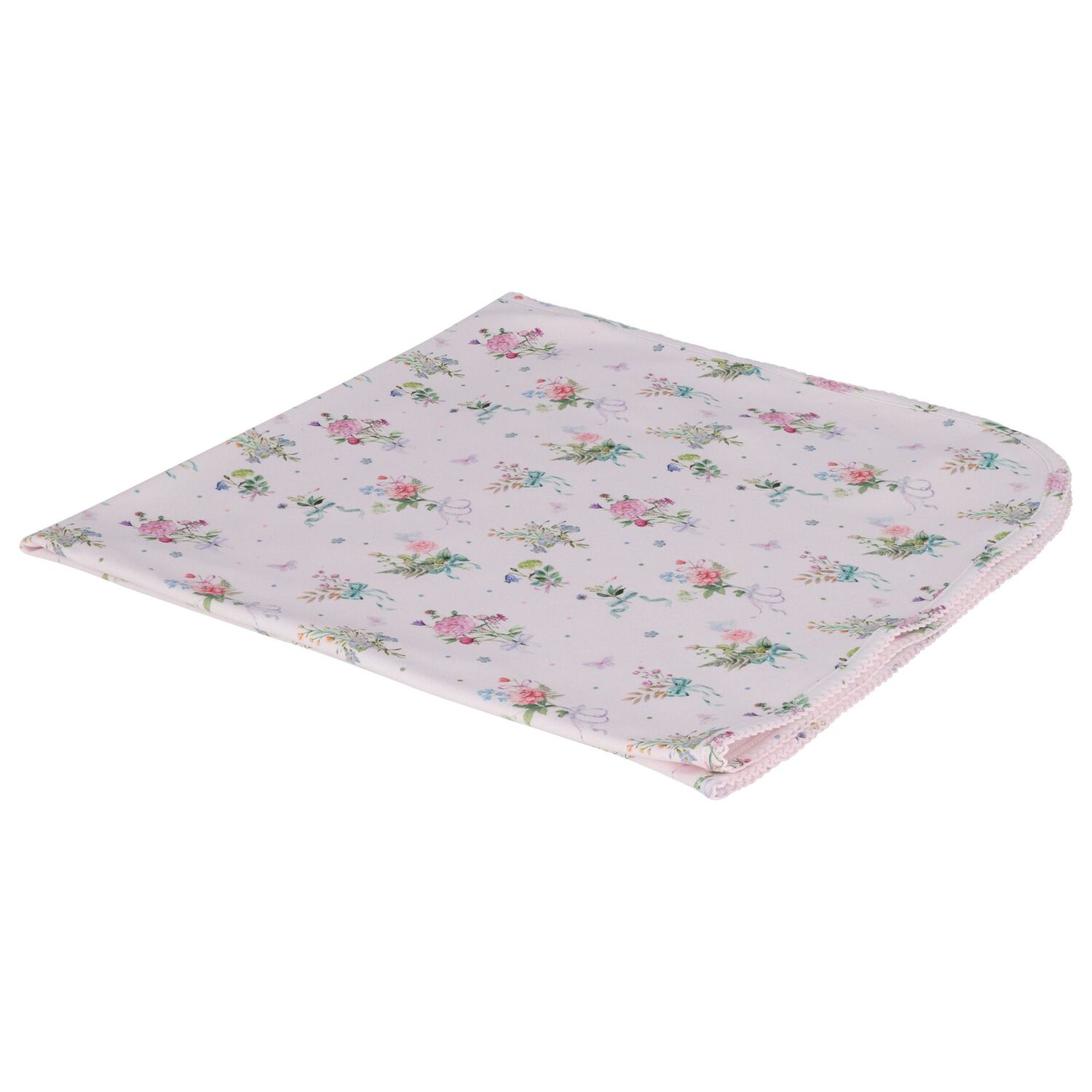 Baby Girls Pink Floral Blanket, 1, hi-res