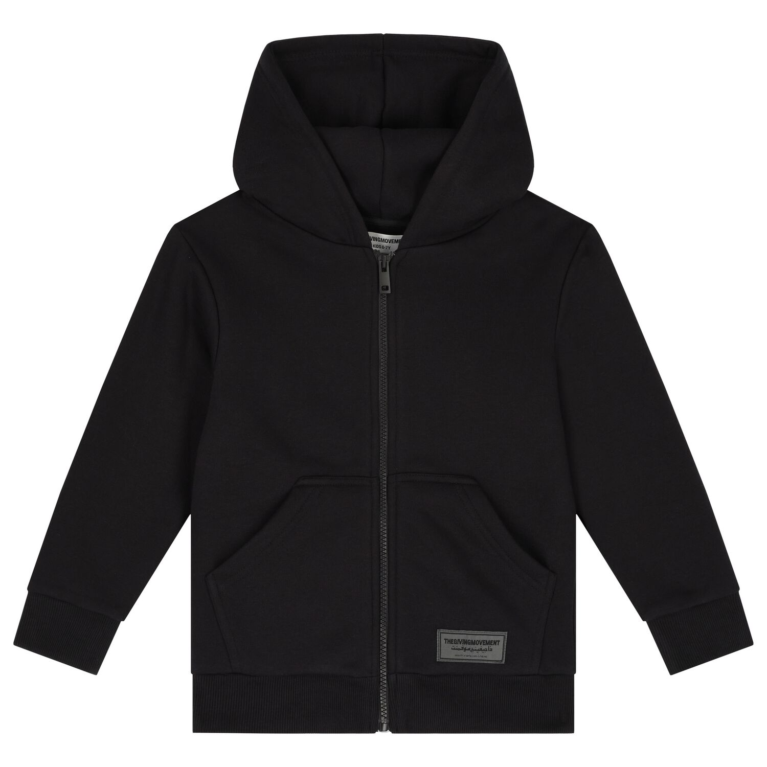 Black Logo Hooded Zip Up Top, 1, hi-res image number null