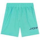 Younger Boys White & Green Jordan Shorts Set, 1, hi-res