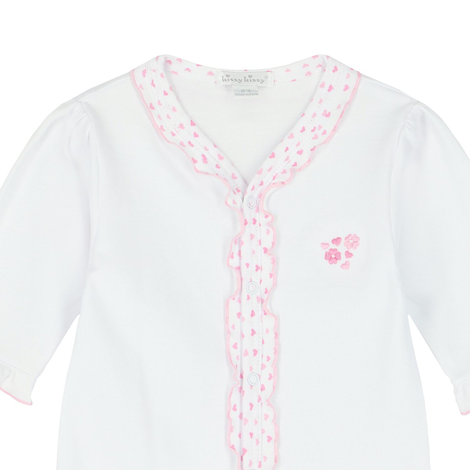 Baby Girls White Ruffled Babygrow, 1, hi-res