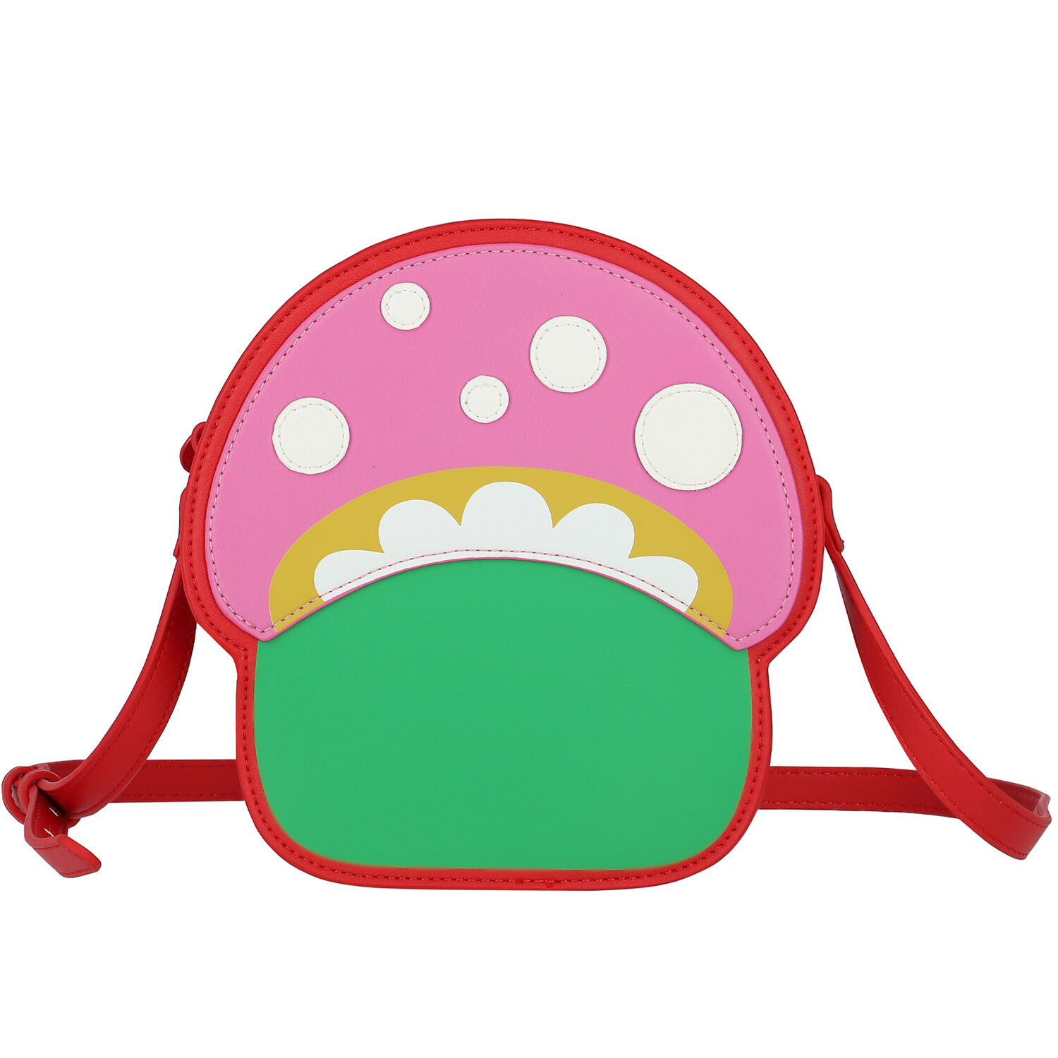 Girls Pink, Green & Red Mushroom Handbag, 1, hi-res
