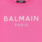 فستان بنات بالشعار باللون الوردي, 1, hi-res