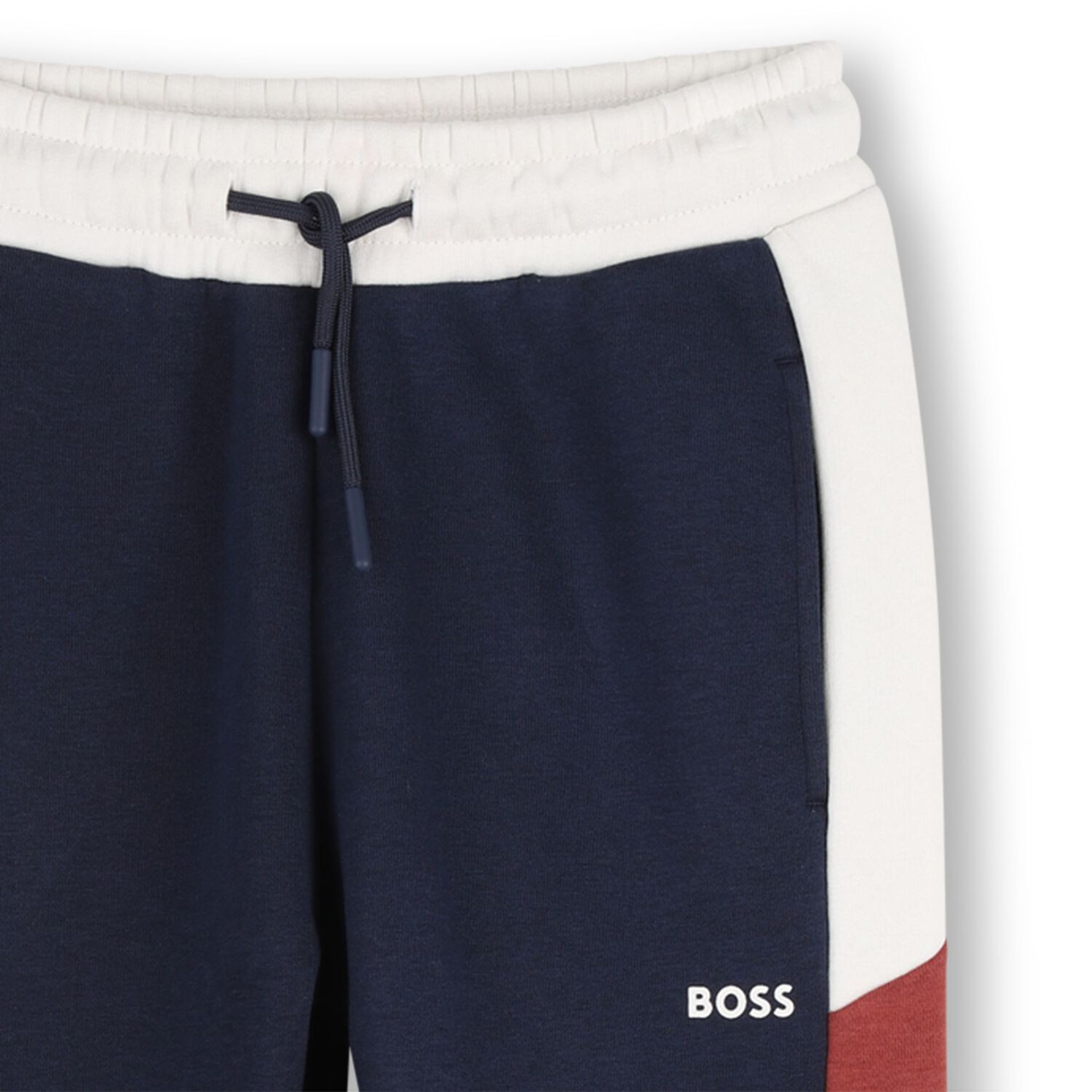 Boys Navy Blue Logo Joggers, 4, hi-res