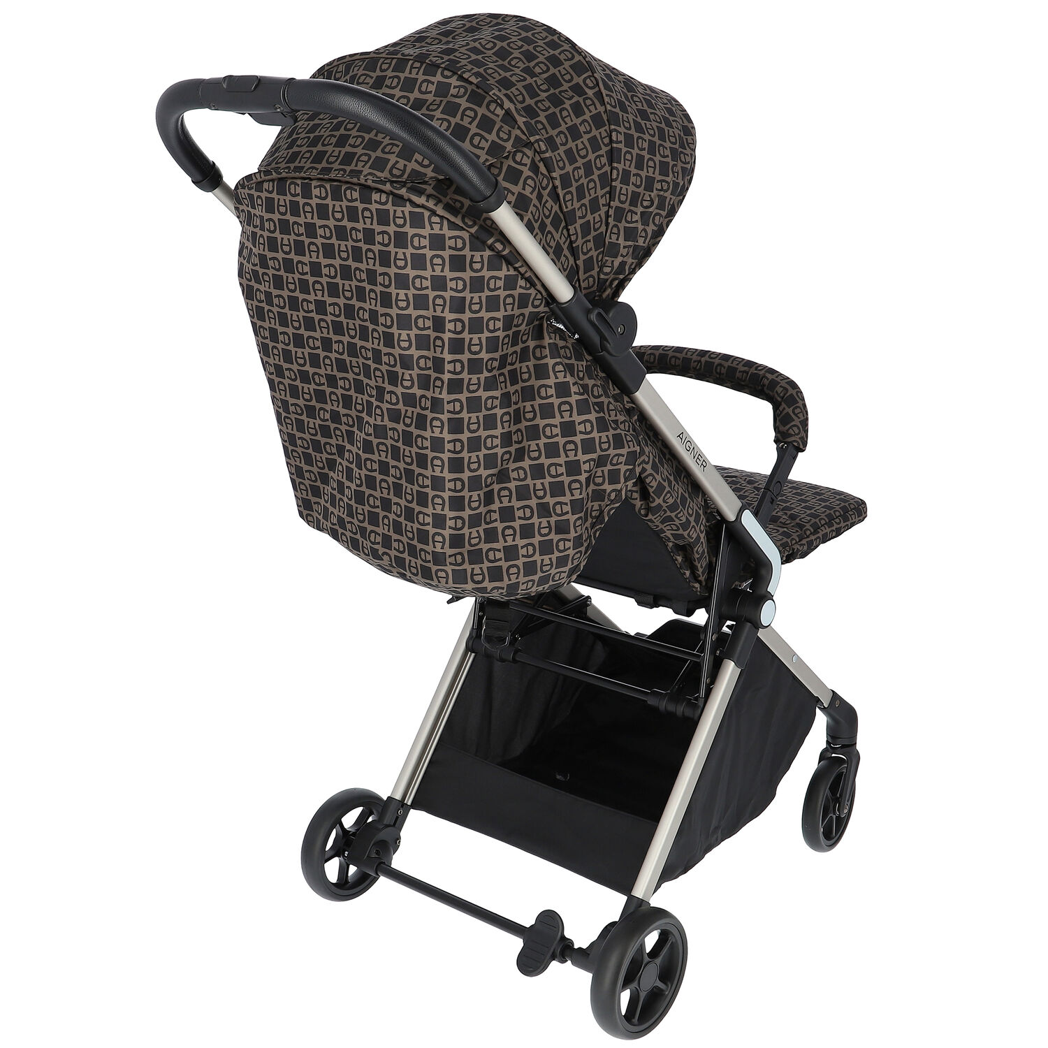 Brown & Black Logo Stroller, 1, hi-res