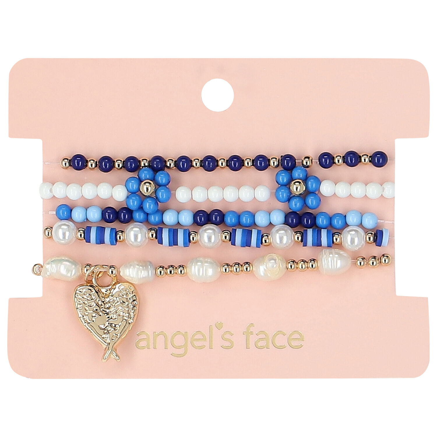 أساور مطرز باللون الكحلي (5 قطع), 2, hi-res