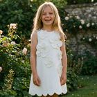 Girls White Floral Dress, 1, hi-res