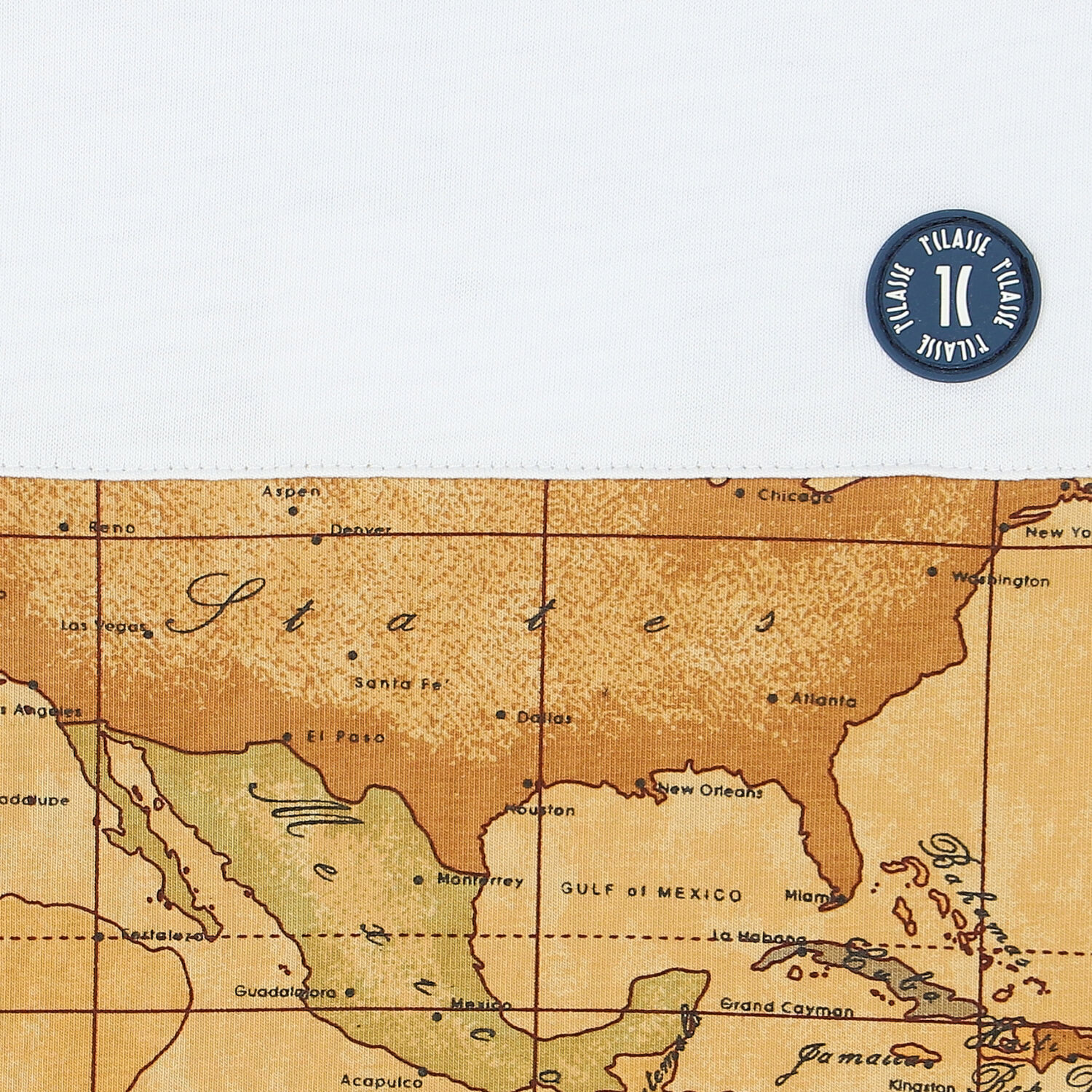 تيشيرت بطبعة خريطة باللون الأبيض والبيج للأولاد, 1, hi-res