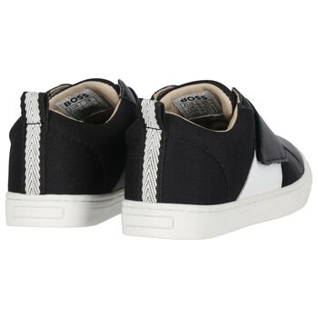 Boys Black Logo Trainers