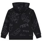 Boys Black Logo Hooded Top, 2, hi-res