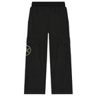 Girls Black & Gold Logo Joggers, 1, hi-res