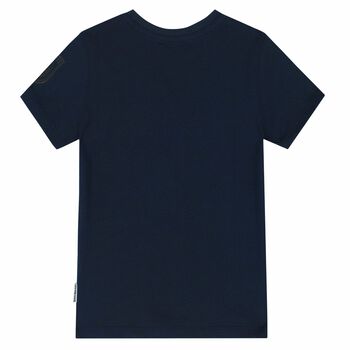 Boys Navy Holographic Logo T-shirt