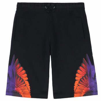 Boys Black Printed Shorts