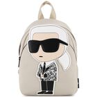 Boys Beige Ikonik Karl Backpack, 1, hi-res