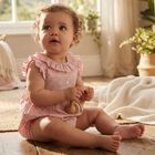 Baby Girls Pink Floral Romper, 1, hi-res
