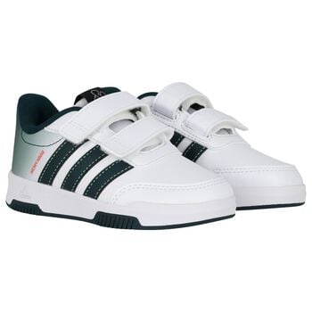 Boys Disney White & Green Logo Trainers