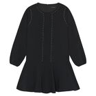 Girls Black Studded Dress, 1, hi-res