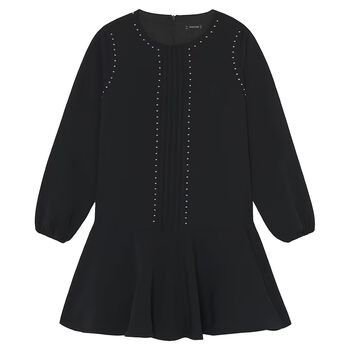 Girls Black Studded Dress