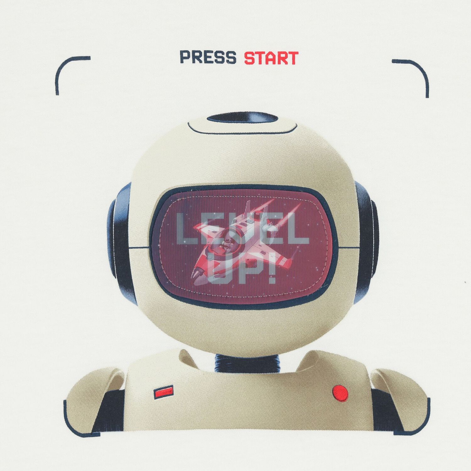 تي شيرت أولاد بطبعة روبوت باللون العاجي, 1, hi-res