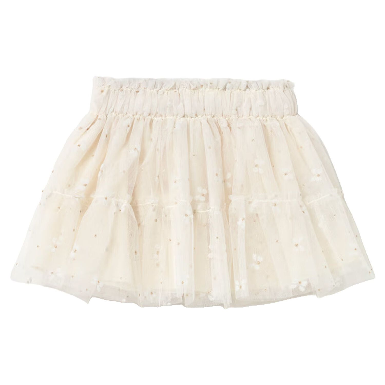 Younger Girls Ivory Tulle Skirt, 2, hi-res