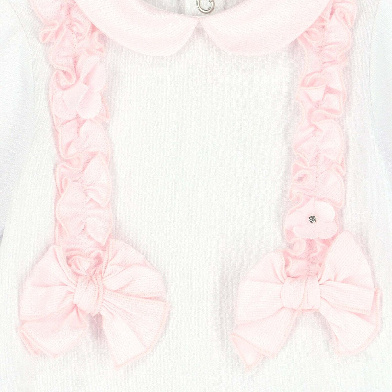 Baby Girls White & Pink Babygrow, 1, hi-res image number null