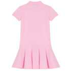 Girls Pink Logo Polo Dress, 1, hi-res