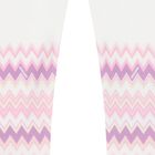 Younger Girls White & Pink Zig Zag Leggings, 1, hi-res