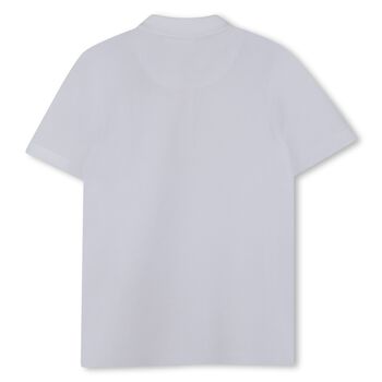 Boys White Logo Polo Shirt