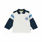 Boys White & Navy Polo Shirt, 1, hi-res