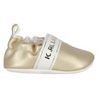 Baby Girls Gold Logo Pre Walker Shoes, 1, hi-res