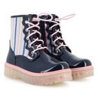 Girls Navy Blue Embellished Boots, 1, hi-res