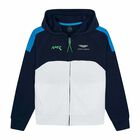 Boys Navy & White Logo Zip Up Top, 1, hi-res