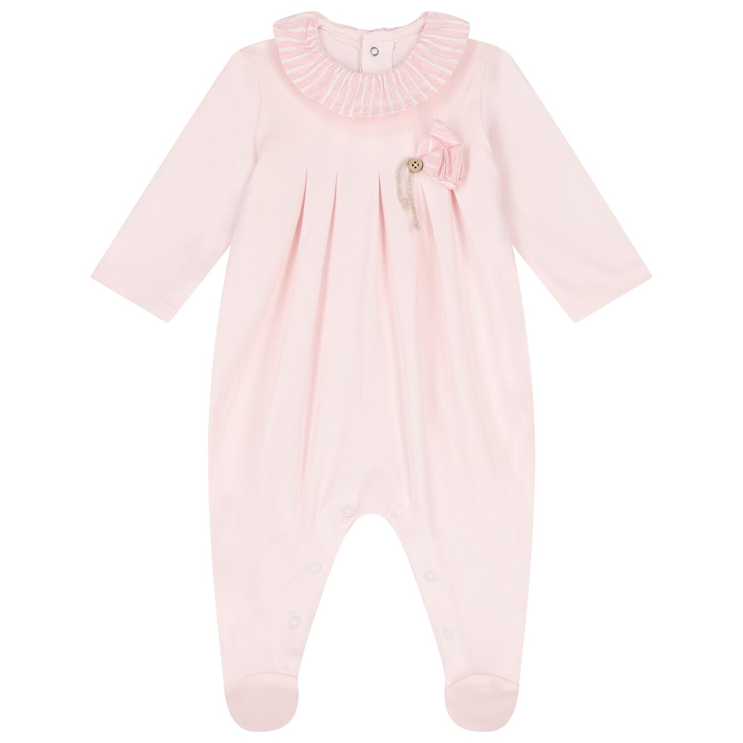 Baby Girls Pink Striped Babygrow, 3, hi-res
