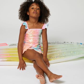 Girls Pink Gradient Swimsuit