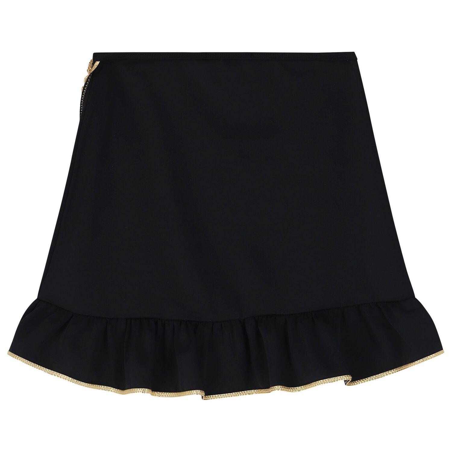 Girls Black Ruffled Skirt, 1, hi-res image number null