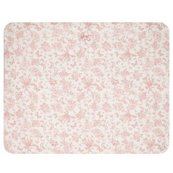 Baby Girls Ivory & Pink Toile De Jouy Baby Blanket