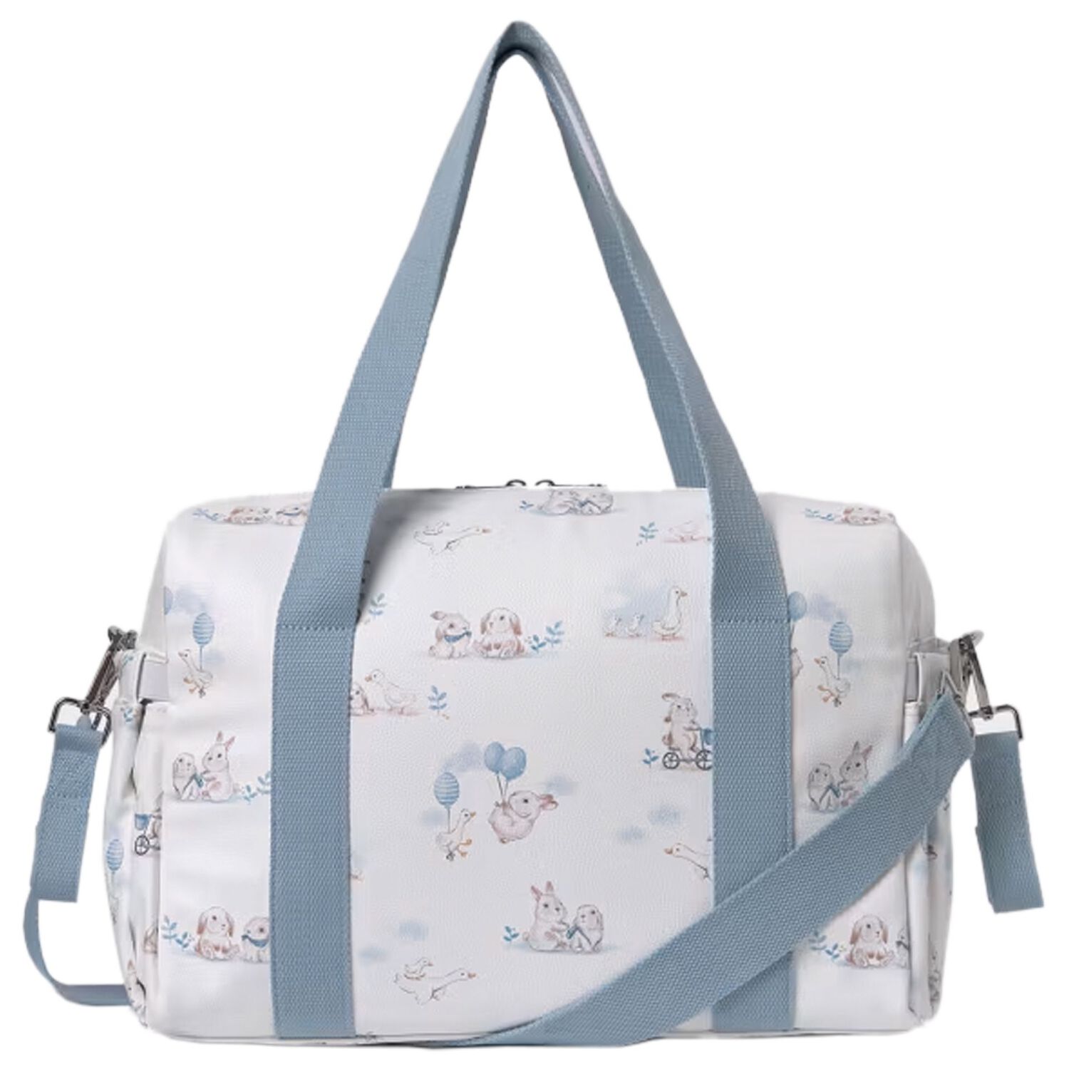 White & Blue Baby Changing Bag, 1, hi-res