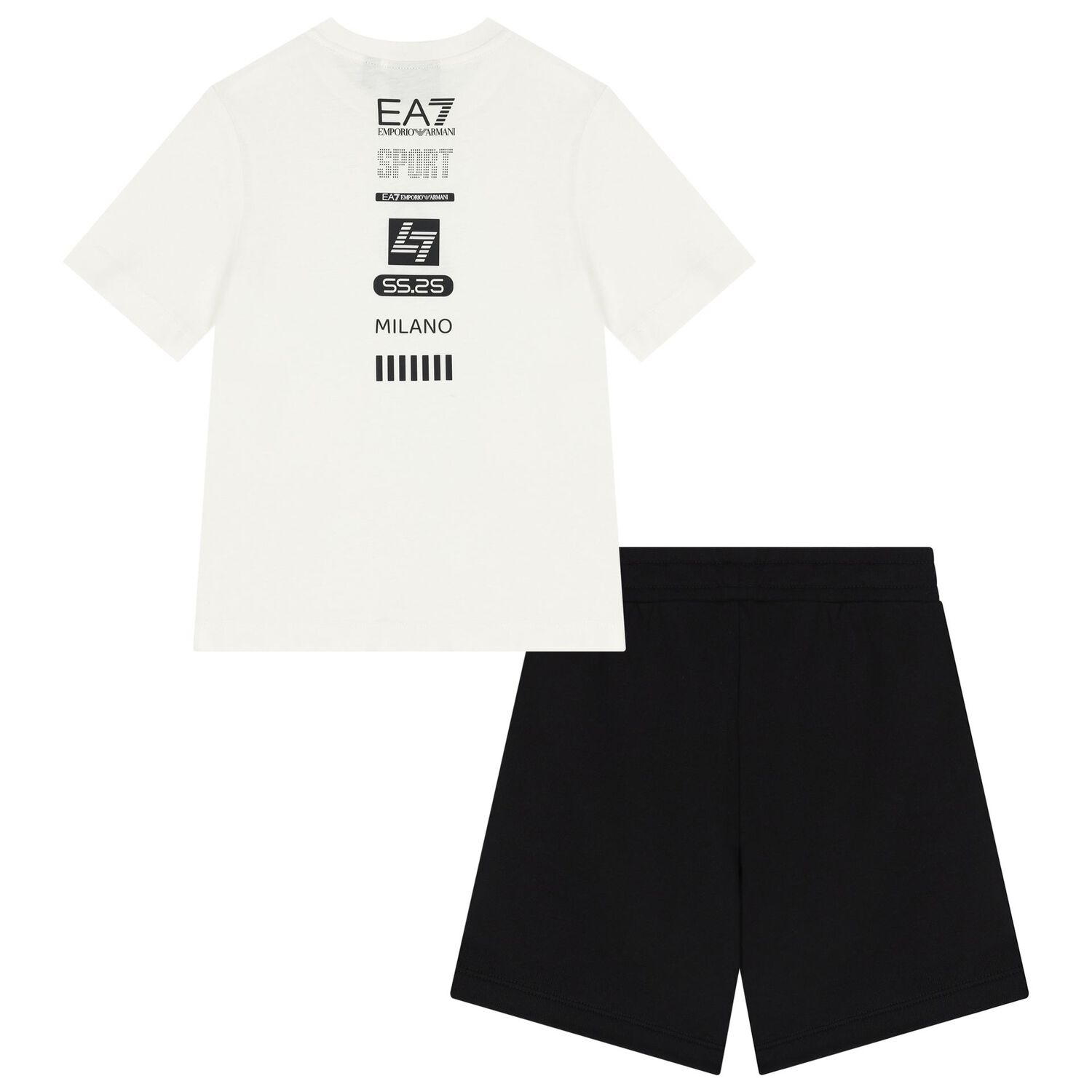 Boys Ivory & Black Shorts Set, 1, hi-res