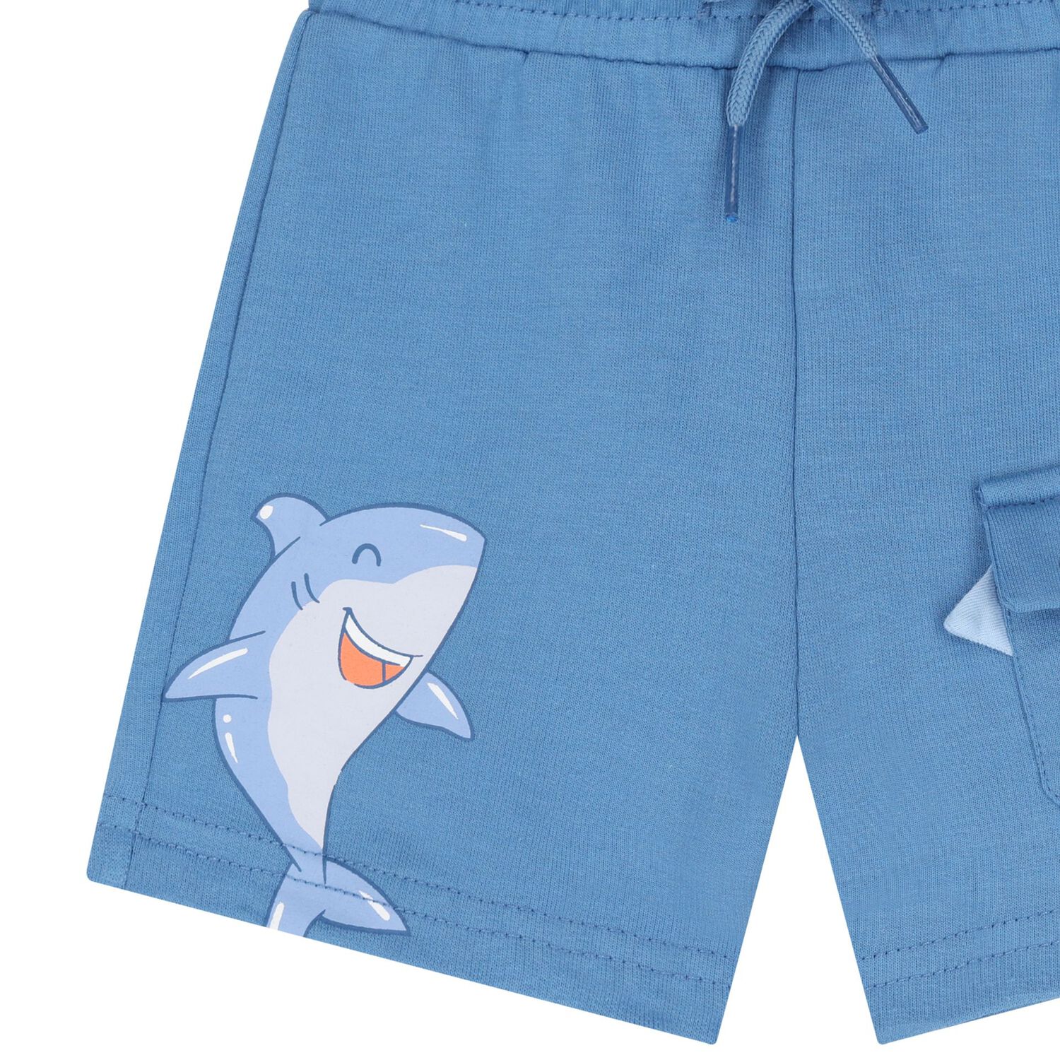 Younger Boys Blue Shark Shorts, 3, hi-res image number null
