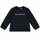 Younger Boys Navy Logo Sweatshirt, 1, hi-res
