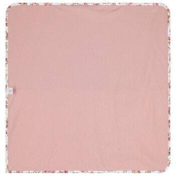 Baby Girls Ivory & Pink Bow Blanket