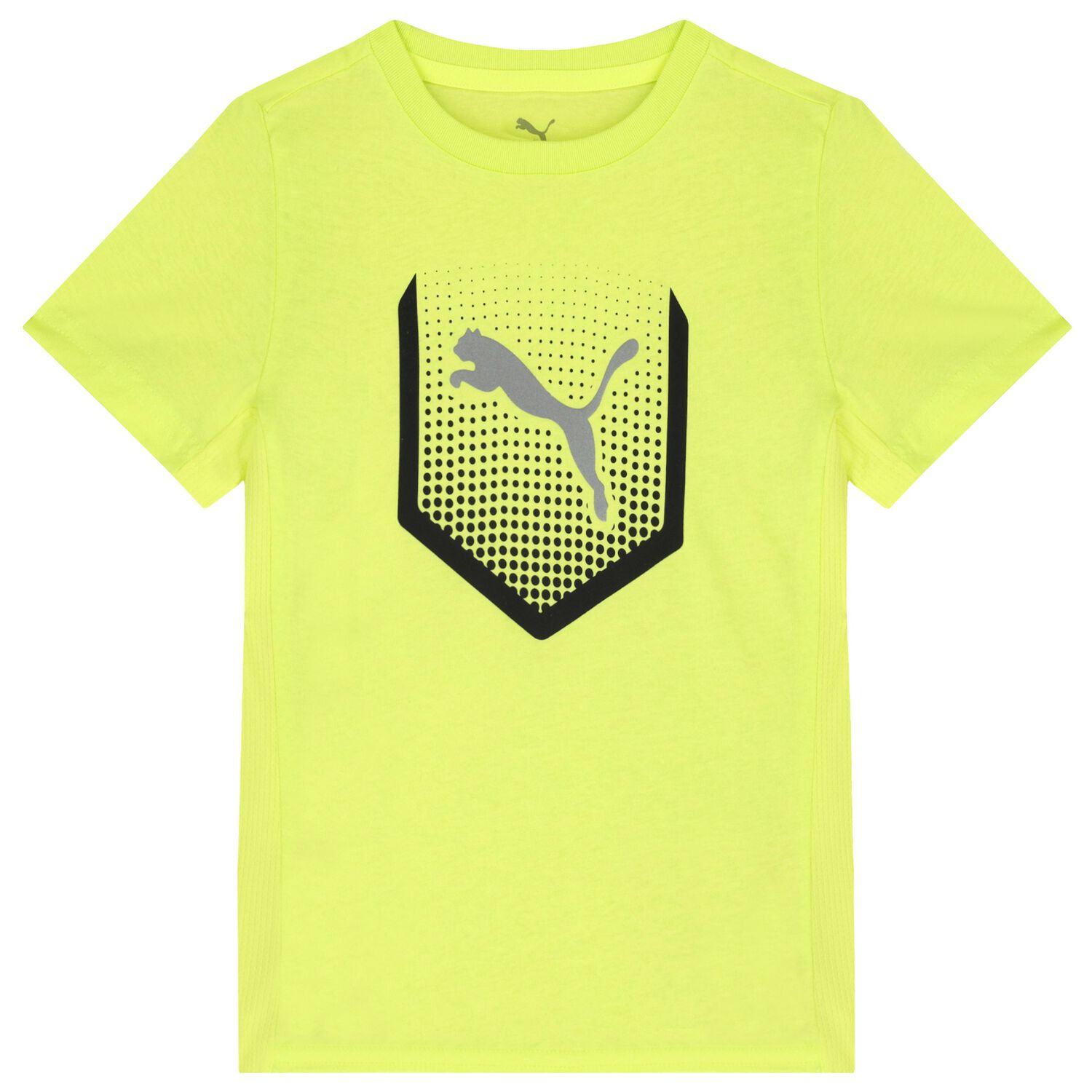 تيشيرت اولاد بالشعار باللون الاصفر النيون , 1, hi-res