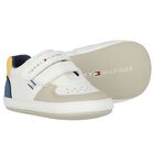 Baby Boys White & Beige Pre Walker Shoes, 1, hi-res
