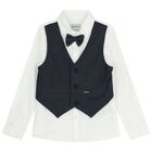 طقم بنطلون باللونين الازرق الداكن و الابيض للاولاد, 1, hi-res